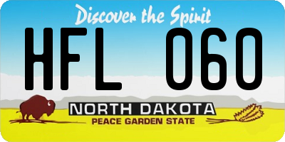 ND license plate HFL060