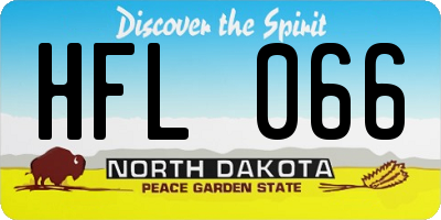 ND license plate HFL066