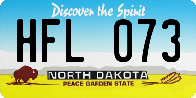 ND license plate HFL073