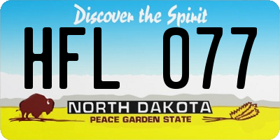 ND license plate HFL077