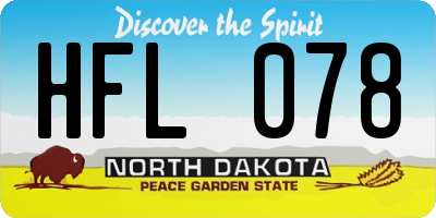 ND license plate HFL078