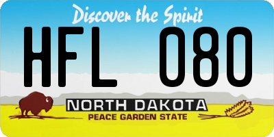 ND license plate HFL080