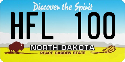ND license plate HFL100