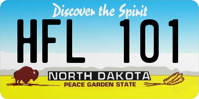 ND license plate HFL101
