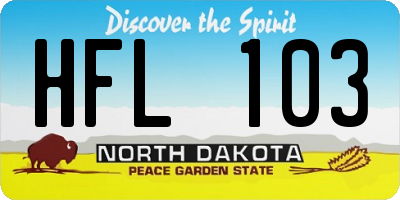 ND license plate HFL103