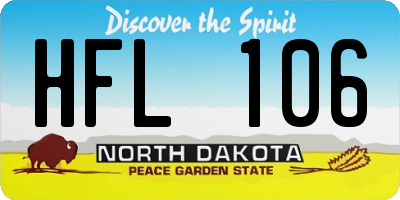 ND license plate HFL106
