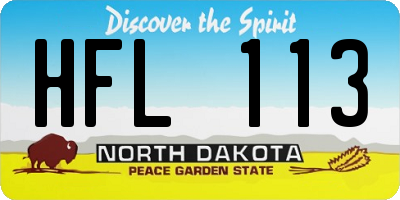 ND license plate HFL113