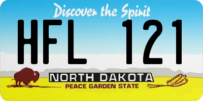ND license plate HFL121