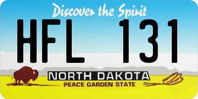 ND license plate HFL131