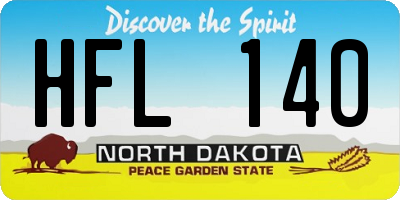 ND license plate HFL140