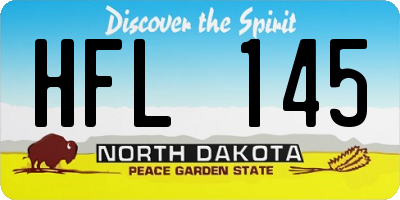 ND license plate HFL145