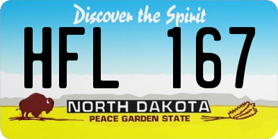 ND license plate HFL167
