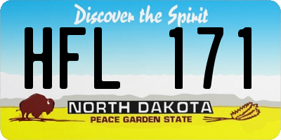 ND license plate HFL171
