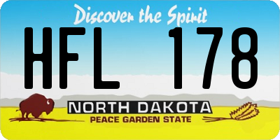 ND license plate HFL178