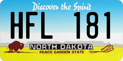 ND license plate HFL181