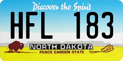 ND license plate HFL183