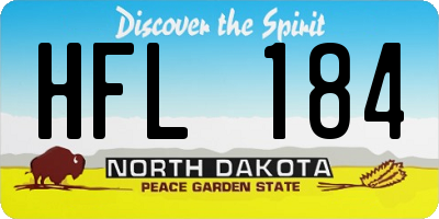 ND license plate HFL184