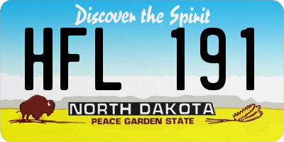 ND license plate HFL191