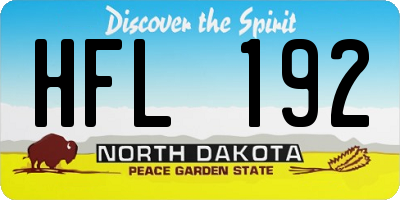 ND license plate HFL192