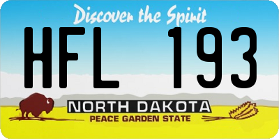 ND license plate HFL193