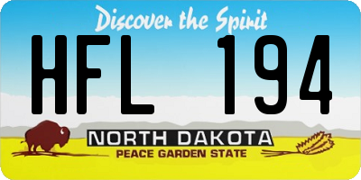 ND license plate HFL194