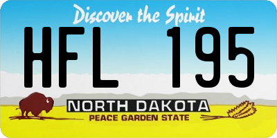 ND license plate HFL195