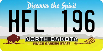 ND license plate HFL196