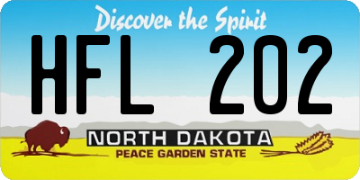 ND license plate HFL202