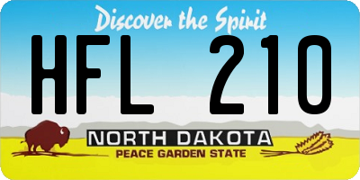 ND license plate HFL210