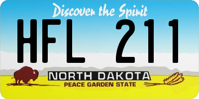 ND license plate HFL211