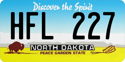 ND license plate HFL227