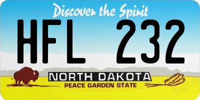 ND license plate HFL232