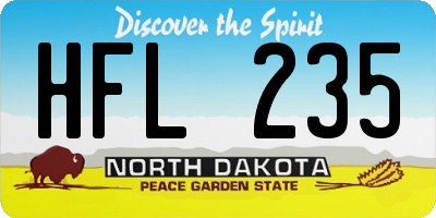 ND license plate HFL235
