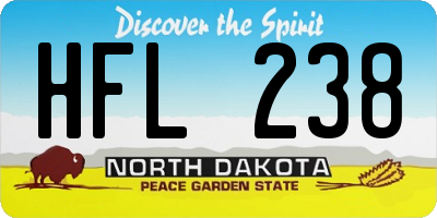 ND license plate HFL238