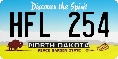 ND license plate HFL254