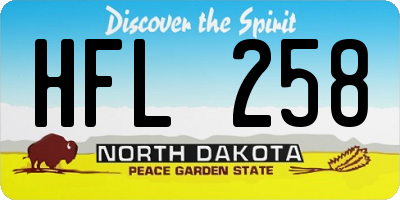 ND license plate HFL258