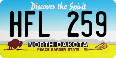 ND license plate HFL259