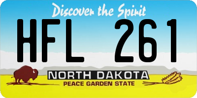 ND license plate HFL261