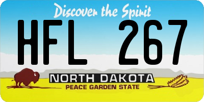 ND license plate HFL267
