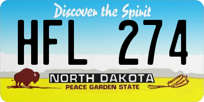 ND license plate HFL274