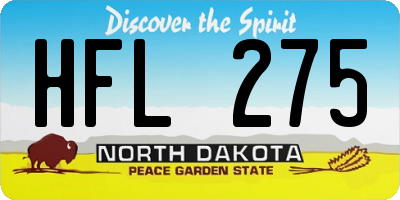 ND license plate HFL275