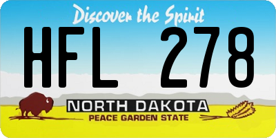 ND license plate HFL278