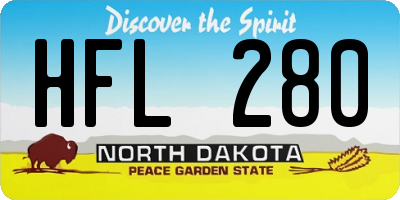 ND license plate HFL280