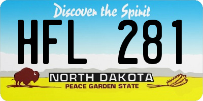 ND license plate HFL281