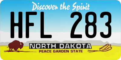 ND license plate HFL283