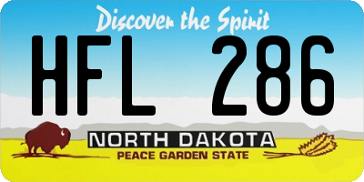 ND license plate HFL286