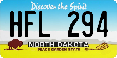 ND license plate HFL294