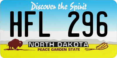 ND license plate HFL296