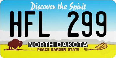 ND license plate HFL299