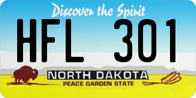 ND license plate HFL301